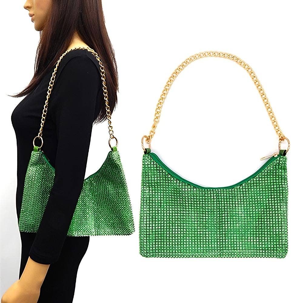 Diacly - Wholesale Clutch Bag - Women's - Chain Strap Soft Rhinestone Night Evening Bag1