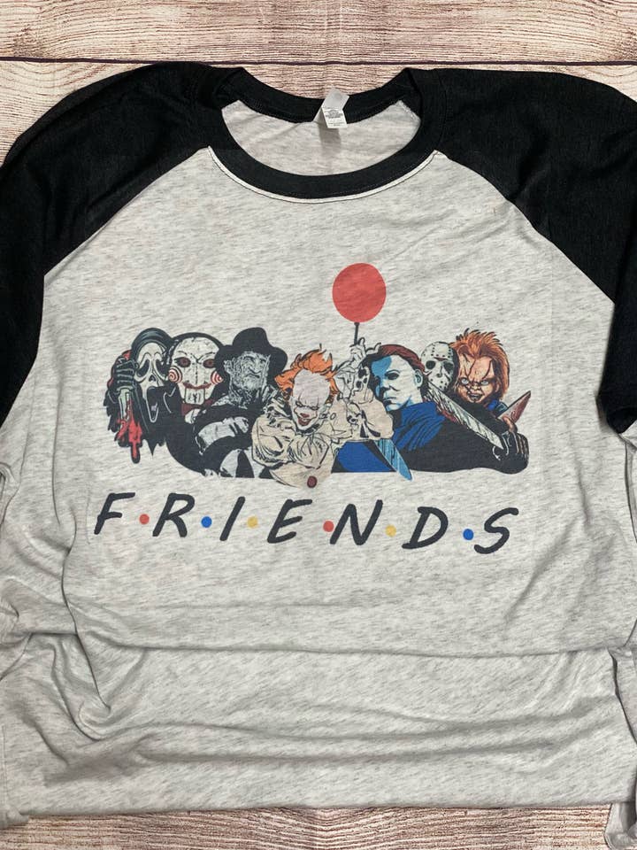 Freunde Horrorfiguren Halloween Raglan Sublimation für den Großhandel von Neat Creations