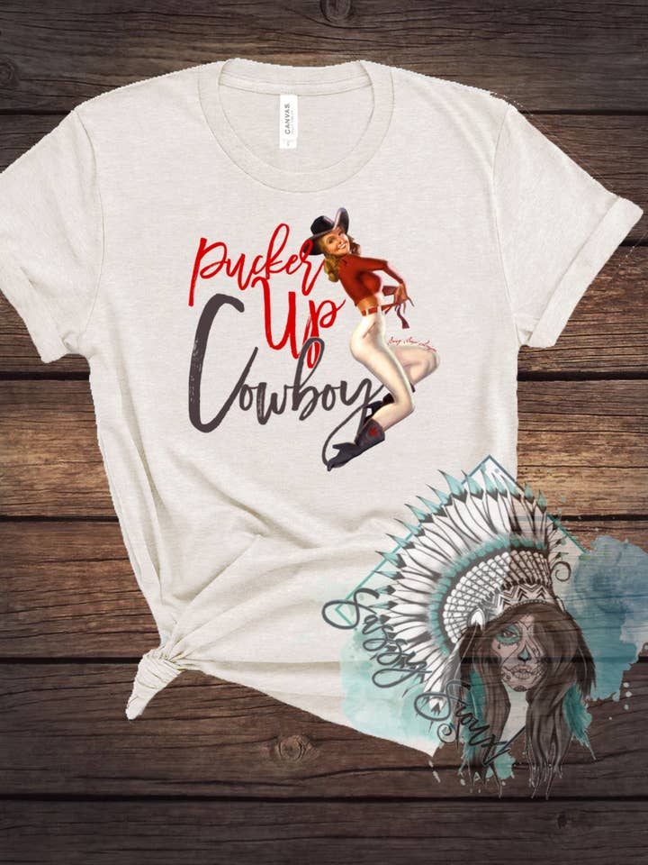 Pucker Up Cowboy for wholesale by Sassy Sioux Design LLC