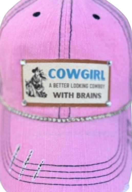 Jana's Flannels - Wholesale Trucker Hat - Women's -  (#257) "SOMETIMES A COWGIRL-COWBOY" DISTRESSED TRUCKER HAT0