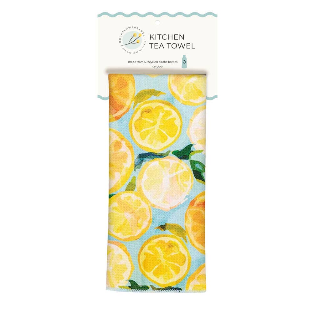 rockflowerpaper - Wholesale Tea Towel - Lemon Slices Eco Kitchen Tea Towel3
