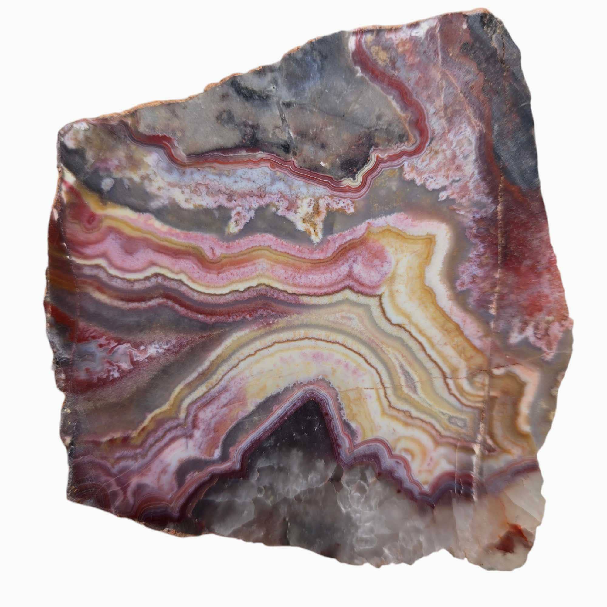 Lapidary Central - Wholesale Spiritual Stone/Crystal - Flor de Durazno Flower of Peach Lace Agate Slab Lapidary Stone Slab3