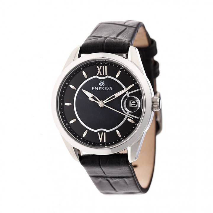 Empress Messalina Automatic MOP Leather-Band Watch w/Date for wholesale by Empress
