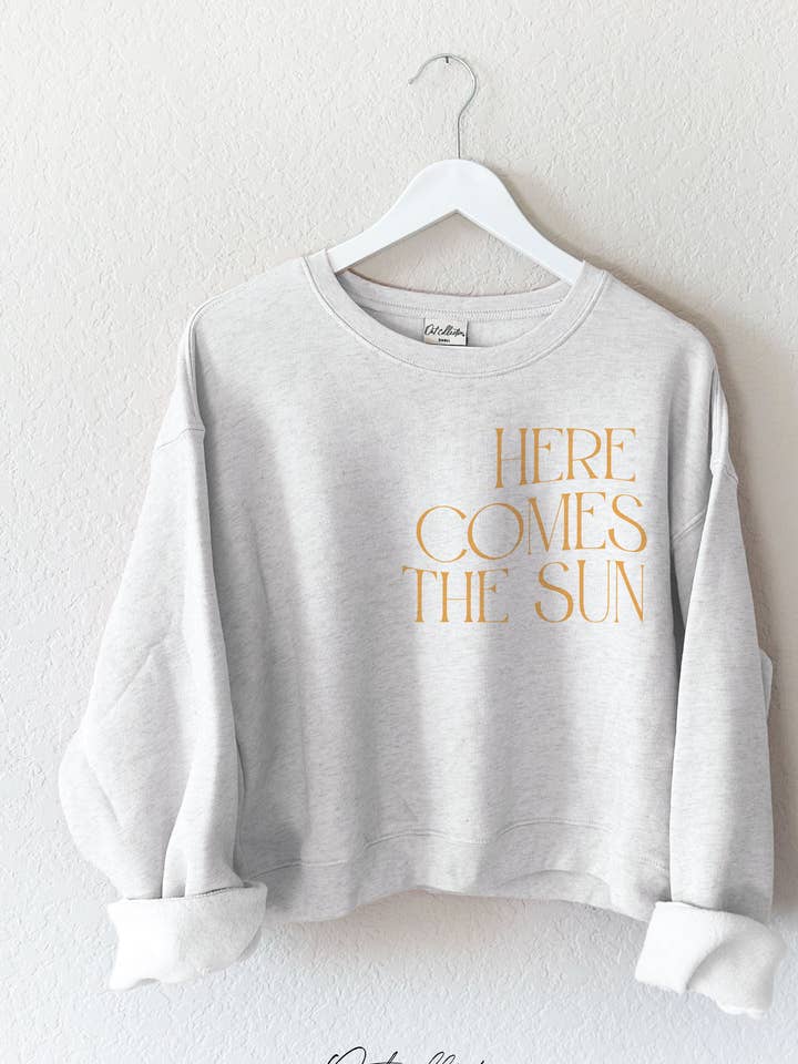 HERE COMES THE SUN Mid Graphic Sweatshirt for wholesale by OAT COLLECTIVE
