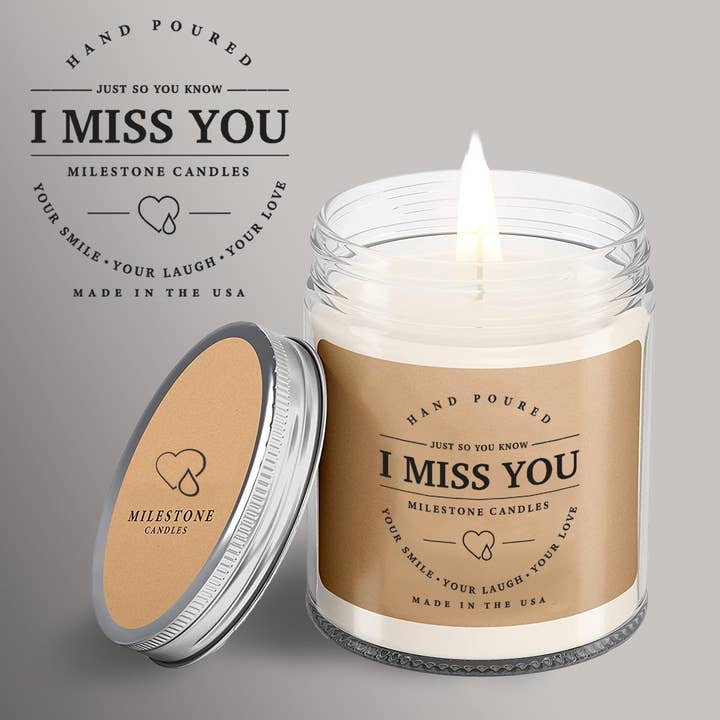 I Miss You Mason Jar Clear for wholesale by Milestone Candles