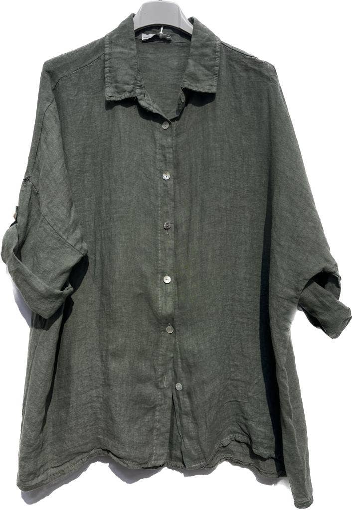 NOELINE – Großhandel Hemd mit Button-down-Kragen – Damen – 20090U Leinenhemd7