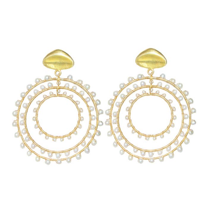 Maria Earrings Pearl for wholesale by Jam+Rico