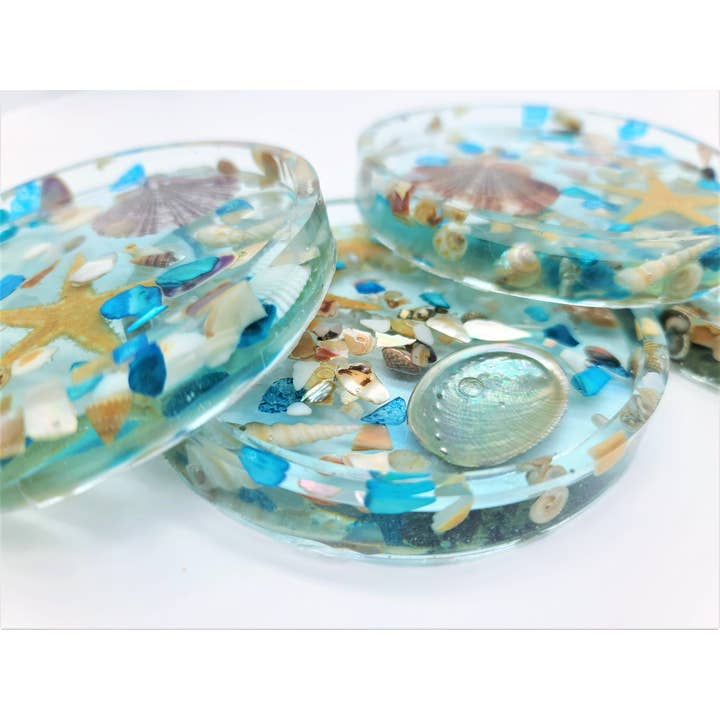 JEMS of the Sea - Wholesale Coasters - Handmade Eco-Friendly Resin Seashell Coasters8