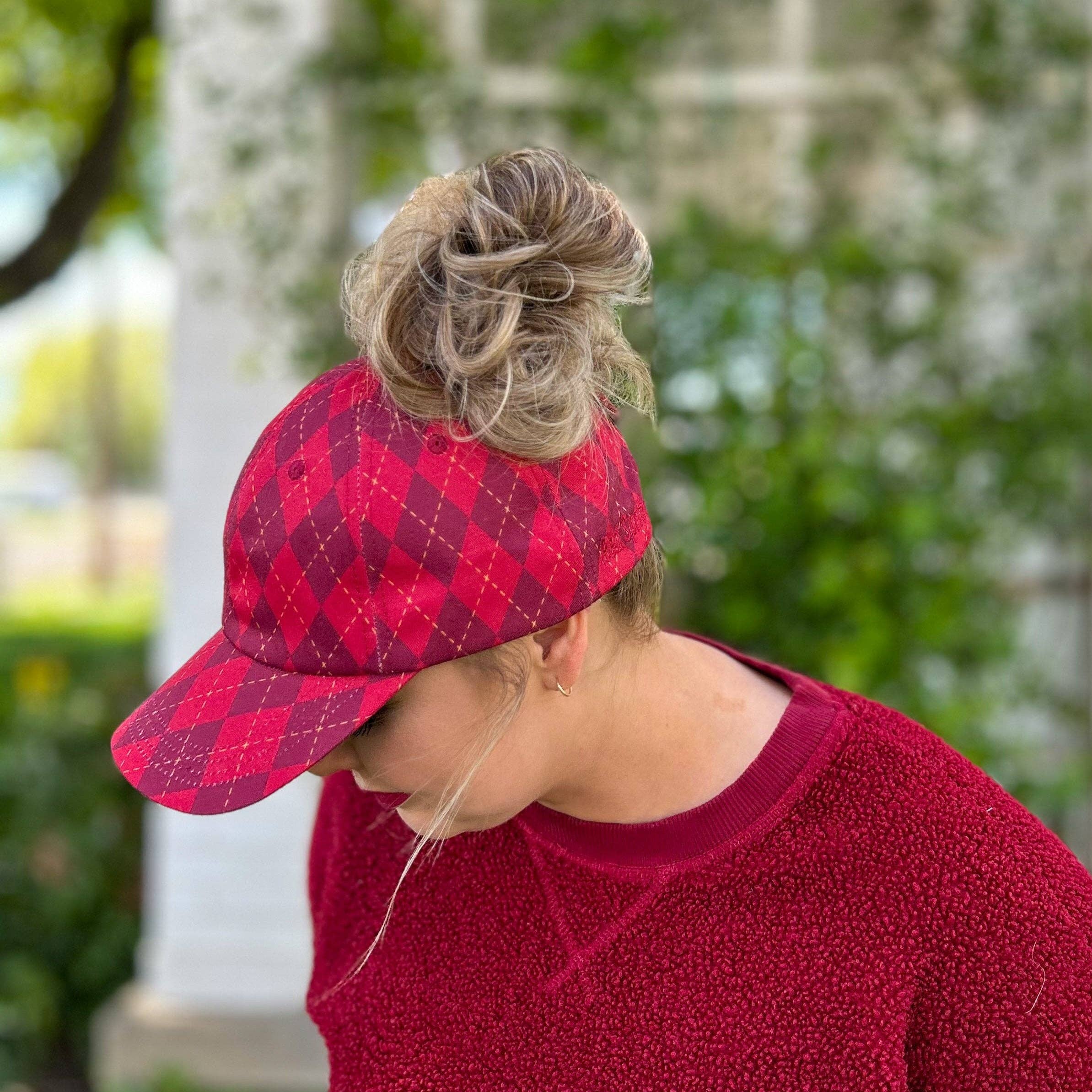 Red Sprite Hats - Wholesale Baseball Cap - Women's - Magical Baseball Caps + Detachable Bows, Hidden Ponytail Hat73