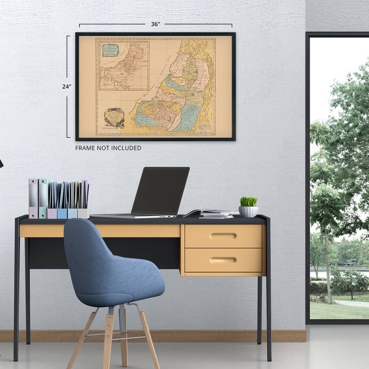 Historic Prints - Wholesale Map - 1760 Map of the Land of Canaan or Holy Land - Vintage Map Wall Art - Bible Map Poster - Land divided among the twelve tribes which God promised to Abraham7