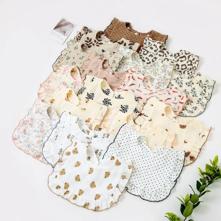Cotton Socks - Wholesale Bodysuit (Non-Footed) - Baby - Printed bib 30×26cm organic cotton