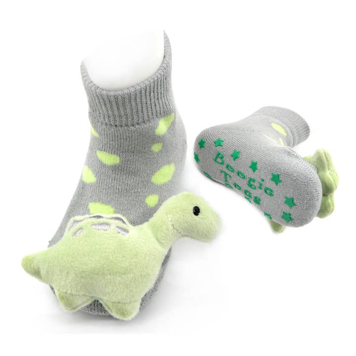 Liventi - Vendita all'ingrosso Calzini - Neonati - Calzini a sonaglio con dinosauro verde Boogie Toes