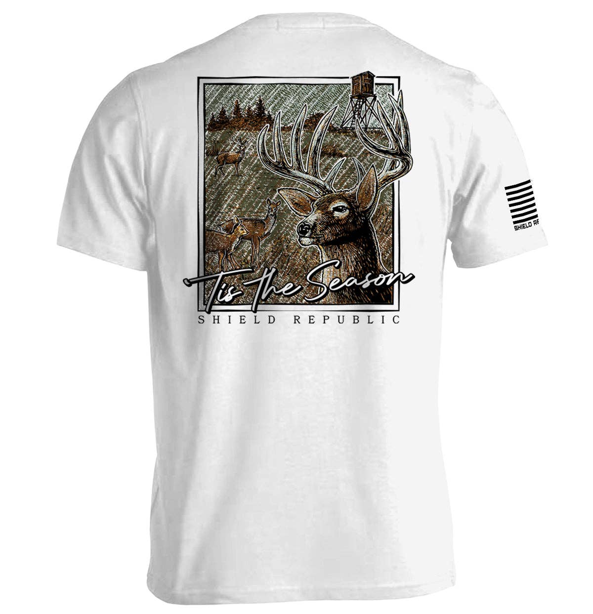 Shield Republic - Vente T-shirt sérigraphié – homme - C'est la saison des cerfs0
