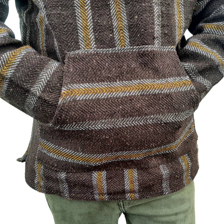 West Path - Wholesale Hoodie - Unisex - Baja Hoodie Mexican Poncho - Soft Hooded Sweater - Brown5