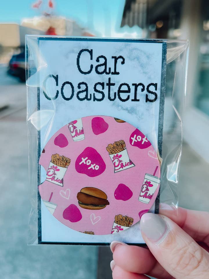 Chick Fil A Girlie Car Coasters for wholesale by The Sassy Owl