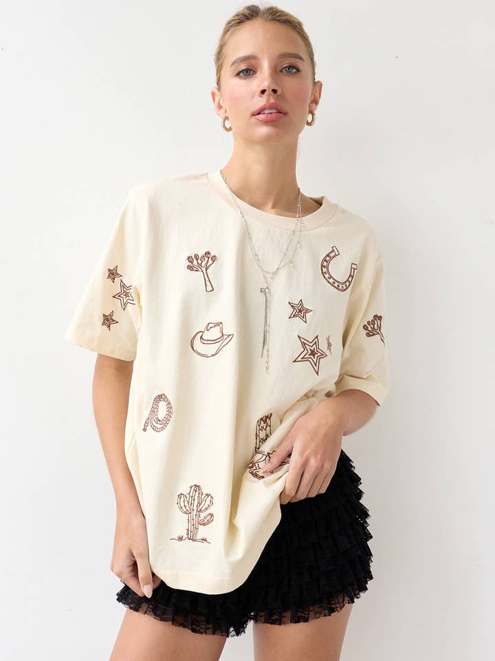 Cowboy Embo Tee - RTK1026 for wholesale by RAISONNEL