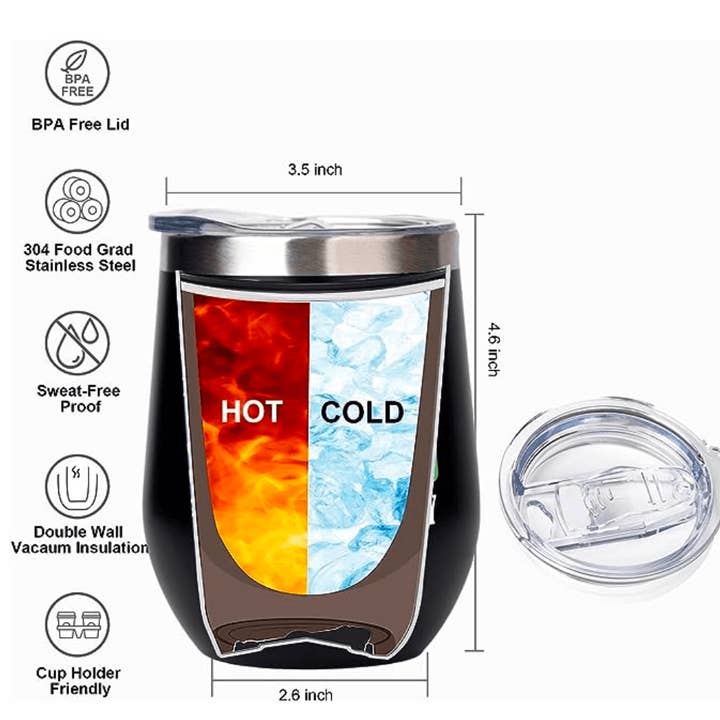 Born to Rally - Wholesale Insulated Mug/Tumbler - Golf Wine Tumbler - Putt Now, Wine Later 12oz Cup1