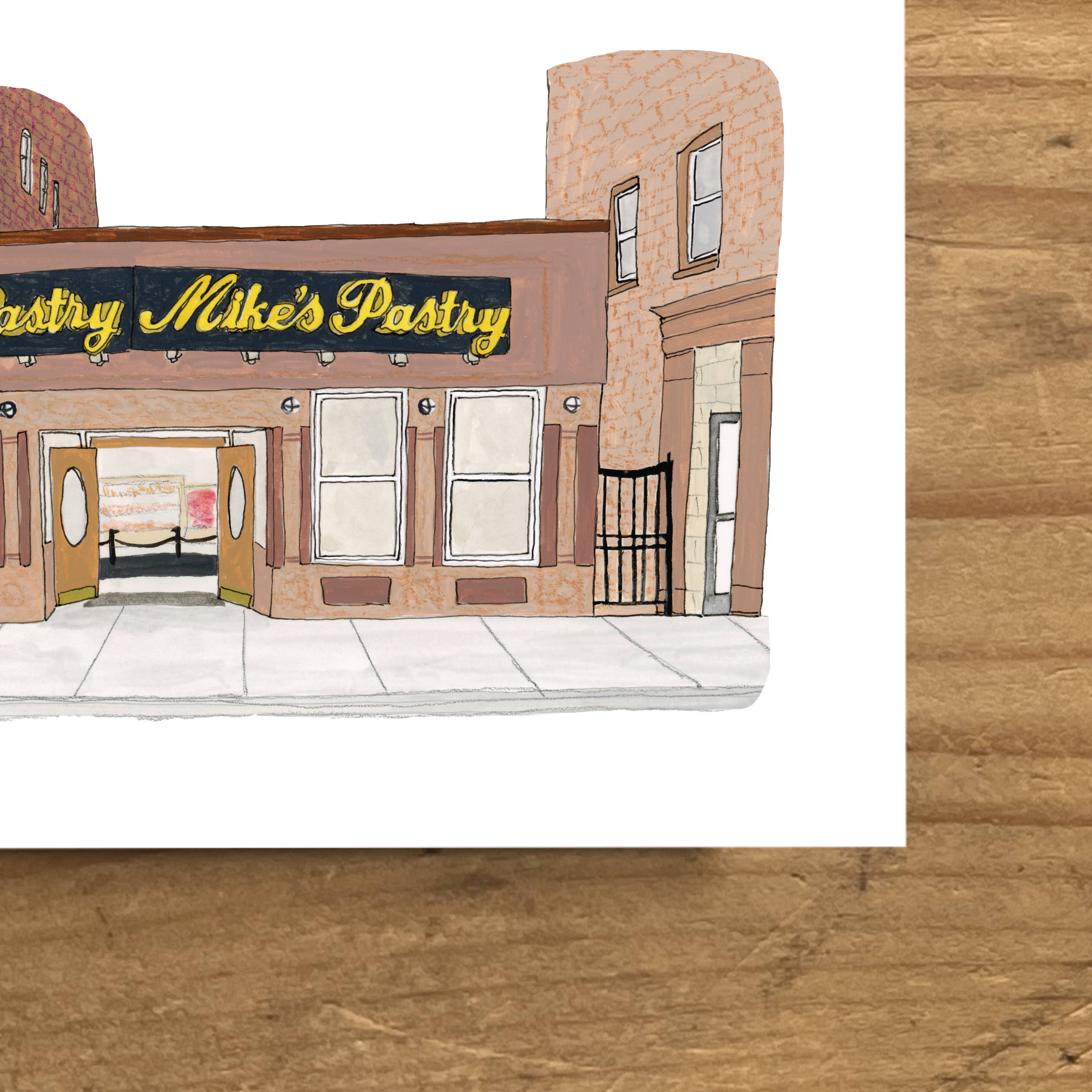 Sarah Wormann Art - Vente Affiche d'art - Mike's Pastry Boston - Impression d'art de la devanture - Nouvelle-Angleterre5