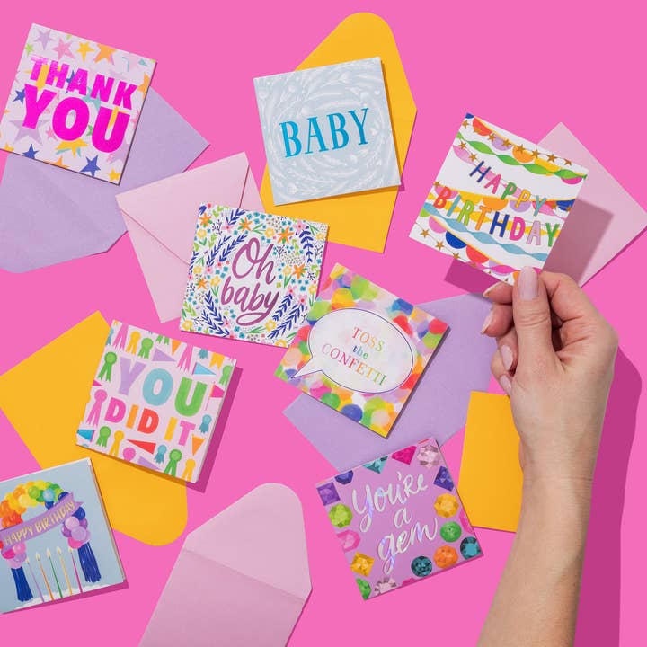 Taylor Elliott Designs - Wholesale Everyday Greeting Card - 54 Gift Enclosure Cards & Envelopes w/ Pink Acrylic Display2