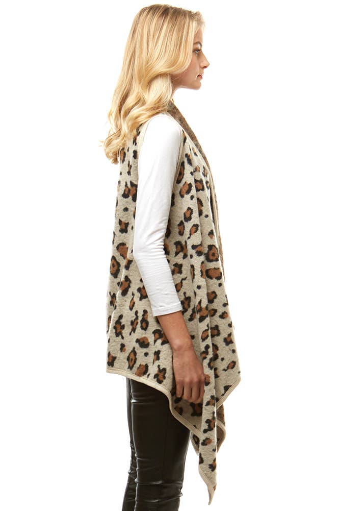 Hana - Vente Veste sans manches – femme - Gilet imprimé à motif léopard7