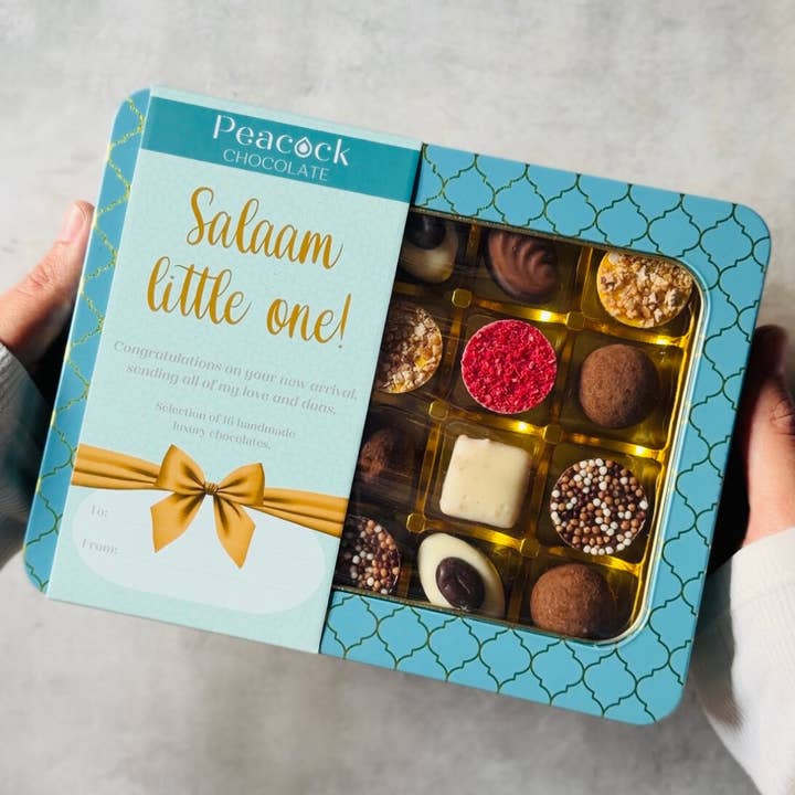 Luxury Chocolate Selection Gift Tin (16pk) - Salaam Baby for wholesale by Peacock Supplies