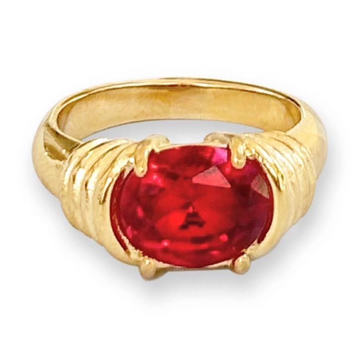 ANELLO D'EPOCA CON GEMMA ROSSA CHARLOTTE per la vendita all'ingrosso da parte di MAI DESIREE