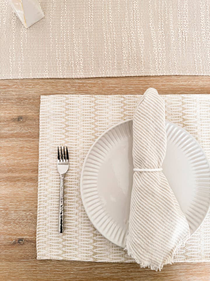 Placemat para interior exterior Summer Twist Beige por atacado de Anaya Home