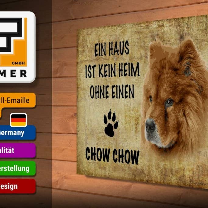 Femer – wholesale Skylt – Träskylt som säger 40x30 cm Chow hundpresent trädekorativ skylt