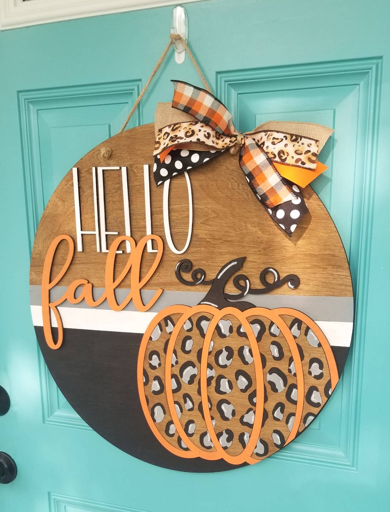 Teal Moon Creations - Wholesale DIY Craft Kit - DIY Hello Fall Leopard Door Hanger2