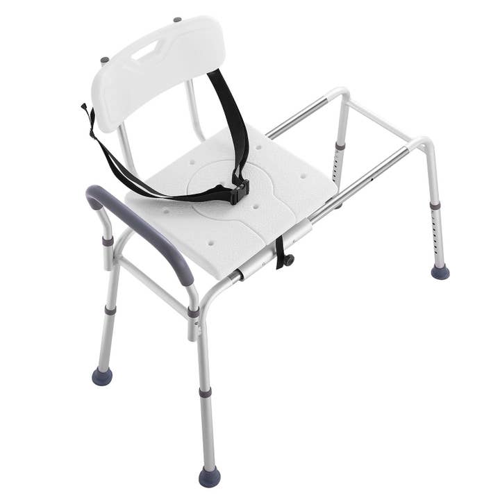 Sliding Tub Transfer Bench Shower Chair & Cut-Out Seat Reversible Backrest for wholesale by Hard Rock Health Stores