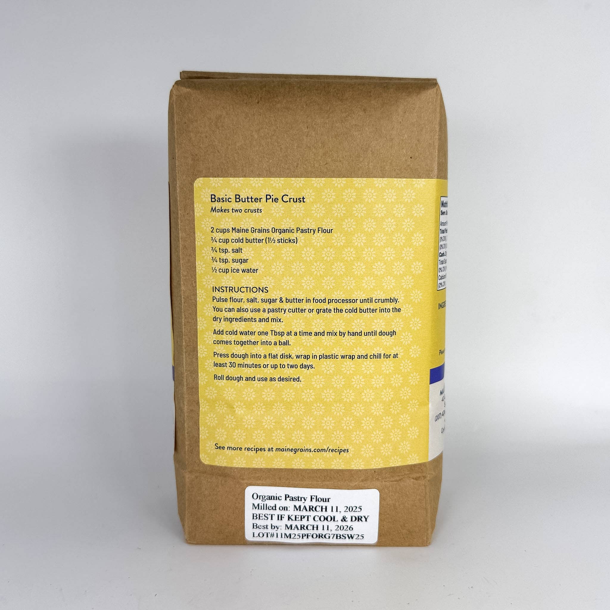 Maine Grains - Vente Farines - Farine de Pâtisserie Bio/6x2.4#1