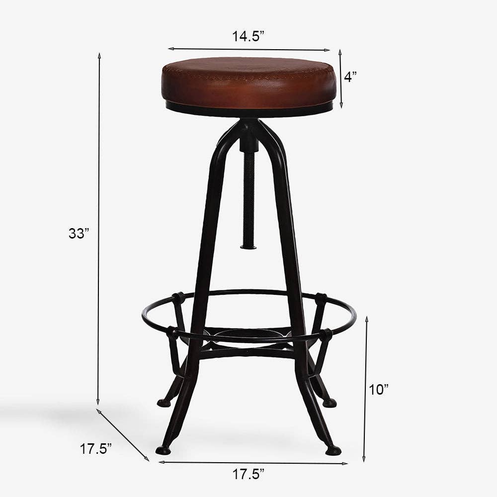 NACH - Wholesale Stool - Industrial Bar Stool, Leather1