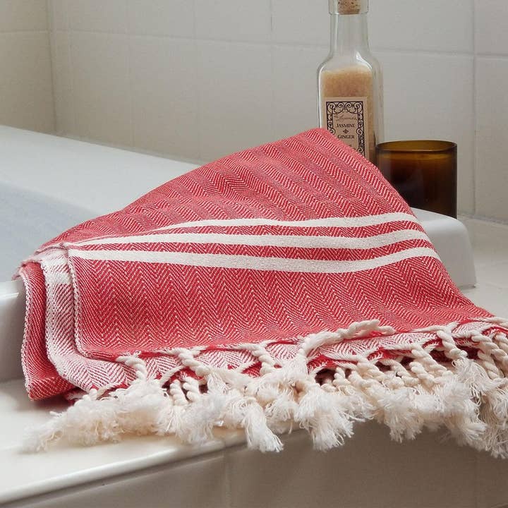 Buckeye Red Turkish Towel for wholesale by QUIQUATTRO LLC