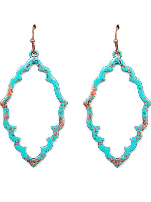 ( WX1172 ) VINTAGE PAINT METAL EARRING for wholesale by Jewelry Max