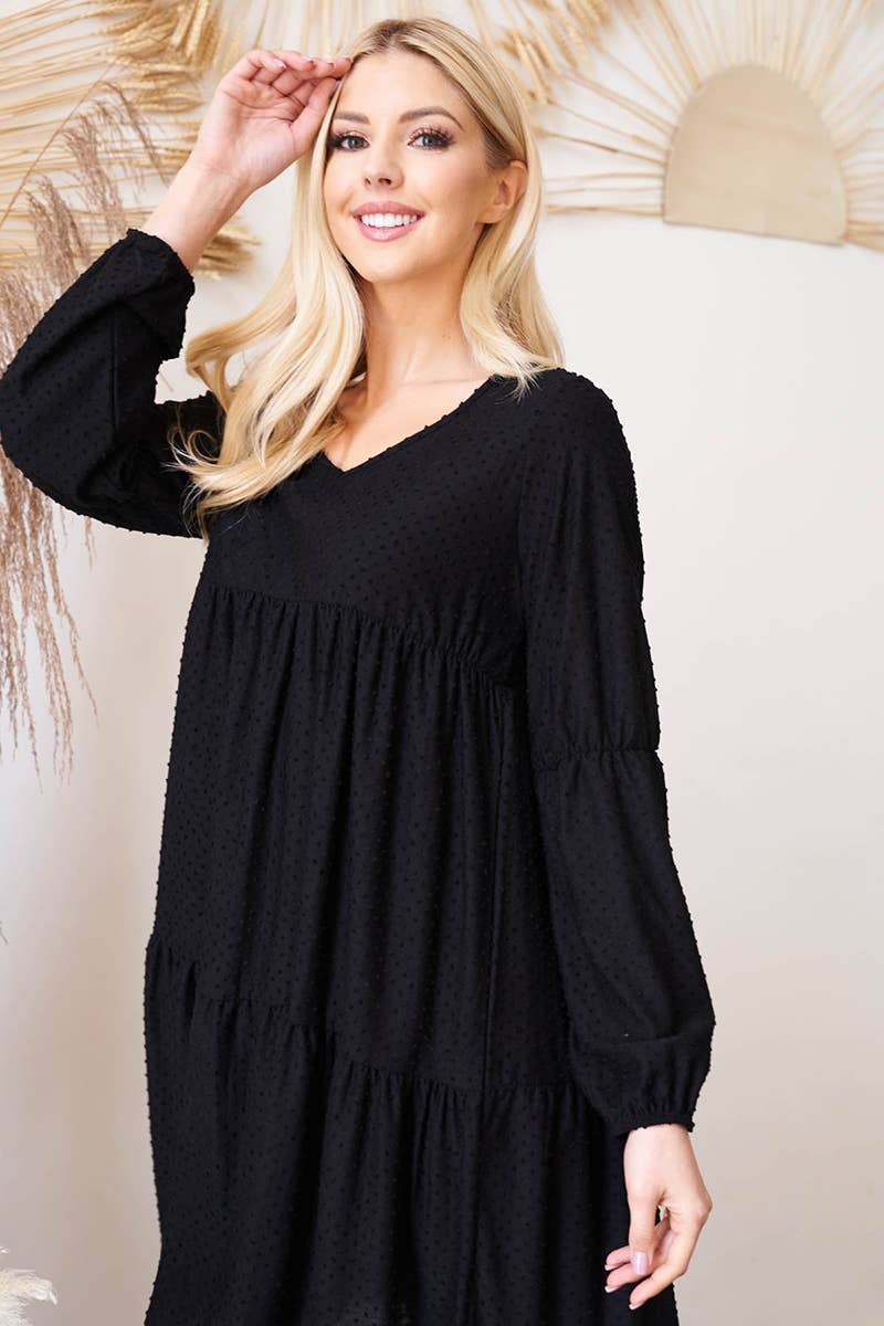 You & Me - Vendita all'ingrosso Vestito - Donna - PPD1246-ABITO A POIS SVIZZERI CON VOLANT CON MANICHE A SBUFFO2