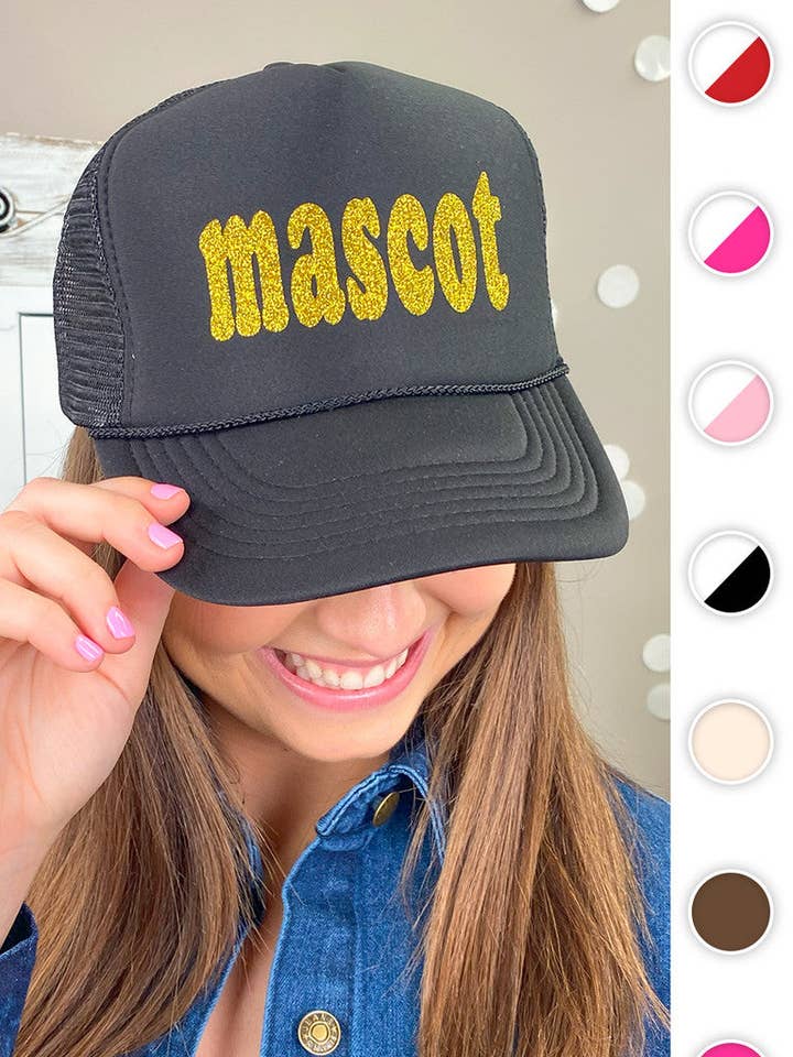 Glitter Custom Mascot Trucker Hat for wholesale by Sugar Stitch
