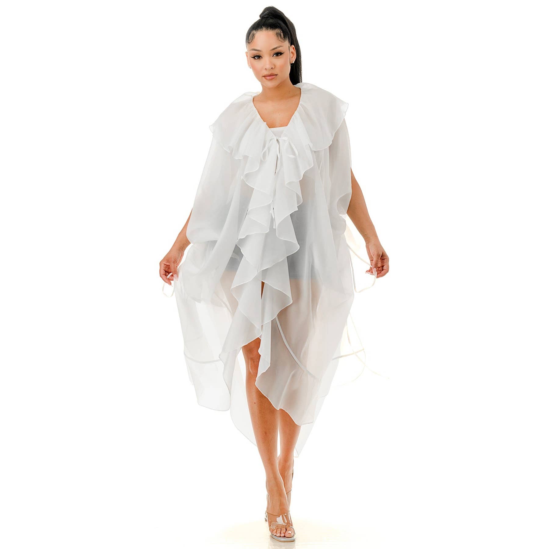 Black Pearl Clothing - Wholesale Dress - Women's - WHISPERS OF MYSTERY RUFFLED DRESS

 PLUS0