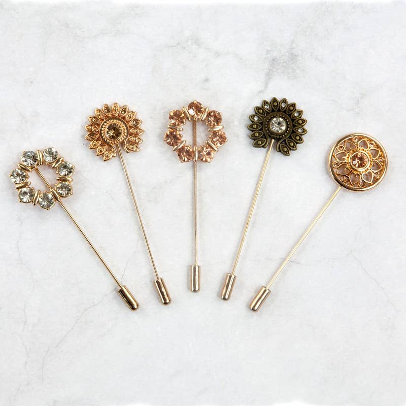 Prima Marketing Inc - Wholesale Craft Supplies - Memory Hardware Antique Metalware-Parisian Hat Pins - 5 pcs0