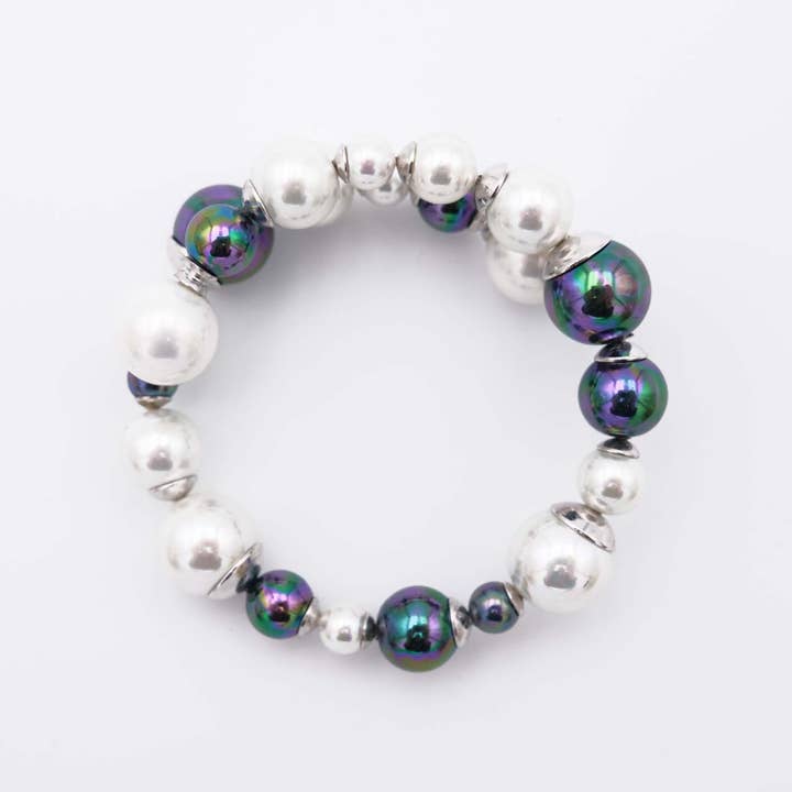 Pulseira de pérolas maiorquinas - 6 a 12 mm - comprimento ajustável por atacado de France Perles