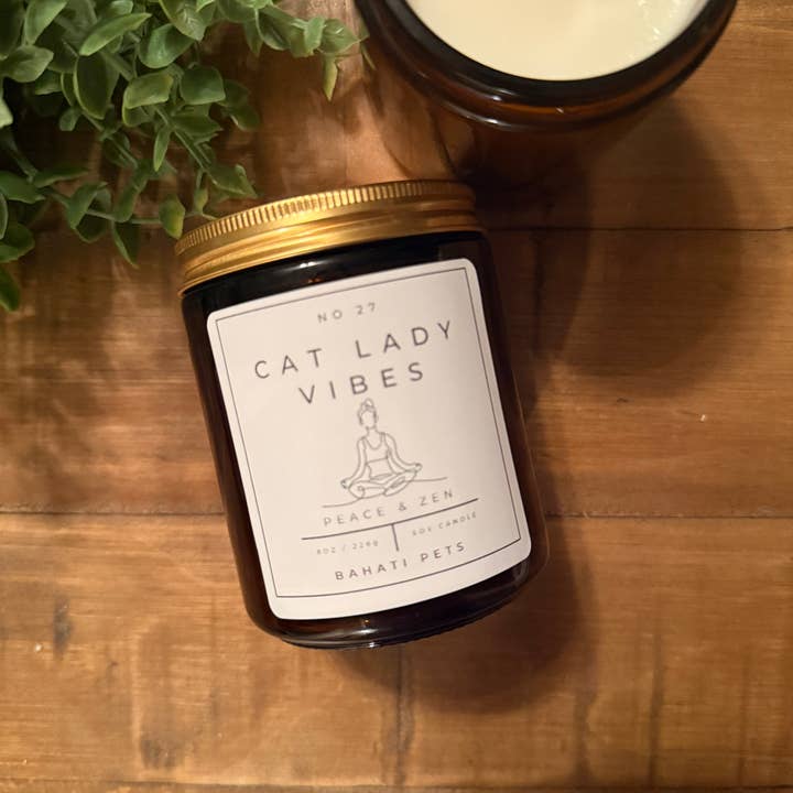 Bahati Pets - Wholesale Jar/Filled Candle - Cat Lady Vibes 8-ounce 100% Soy candle3