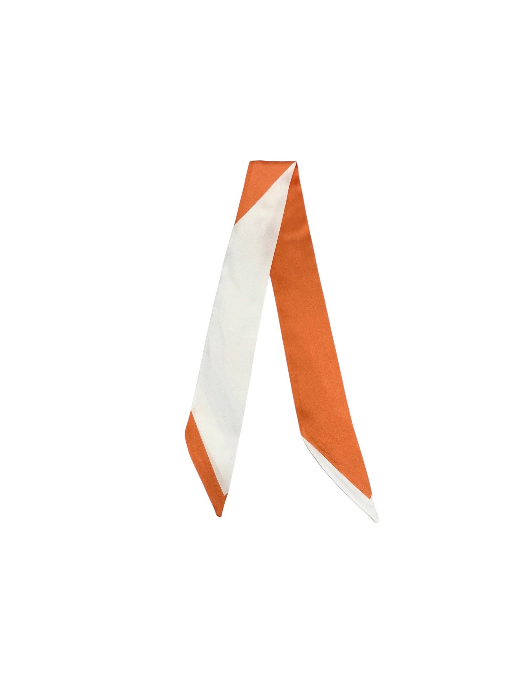 Camel Threads - Venta al por mayor Bufanda - Mujer - Pañuelo Twilly (NARANJA QUEMADO/BLANCO)0