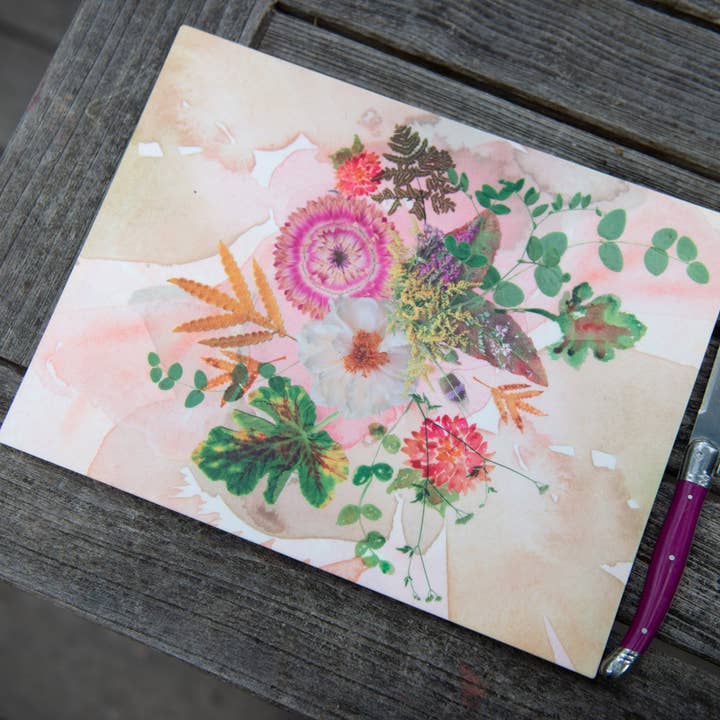 Forest Feast Floral Cheese Board for wholesale by The Forest Feast