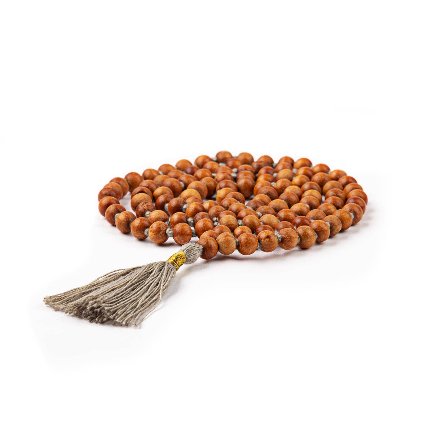 Bodynova - Wholesale Prayer Beads Necklace - Mala Yoga necklace with sandalwood scent, coloured tassel, 10817