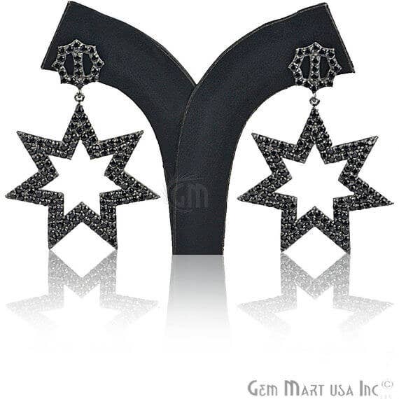 Black Plated Studded With Micro Pave Black Spinel 58x34mm for wholesale by GemMartUSA