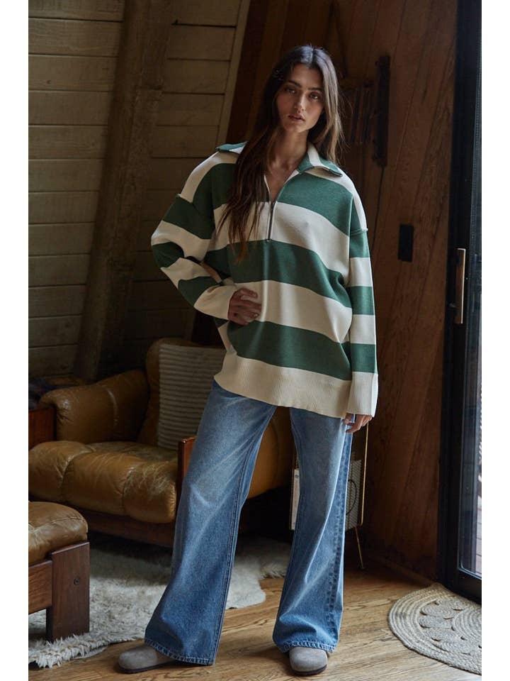 By Together - Wholesale Knit Sweater - Women's - W2199 | Knit Sweater Polyester Viscose Striped Turtleneck Dr