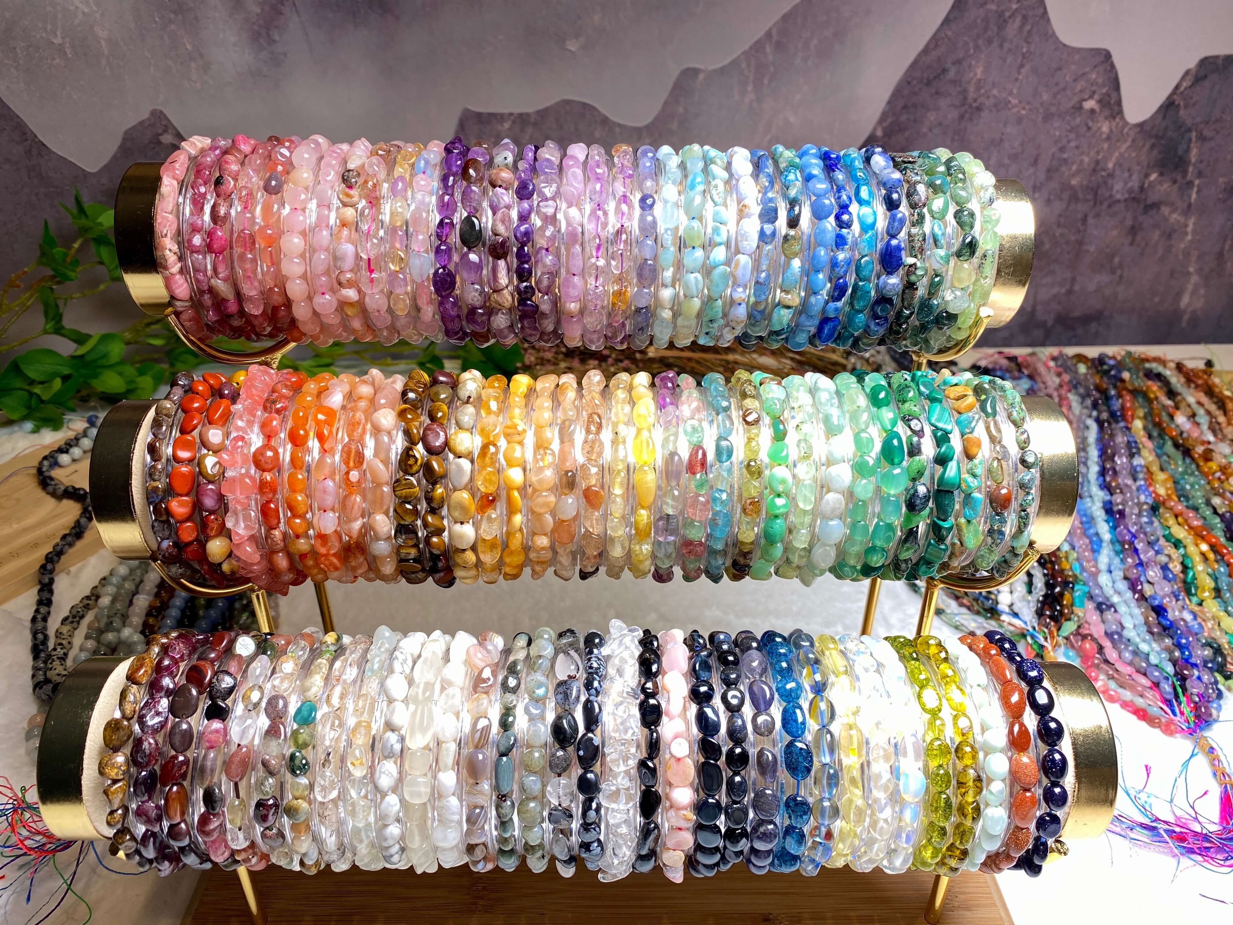 YYDIYcrystal - Wholesale Beaded Bracelet - 2PCs tumbled bracelet Crystal bracelet10