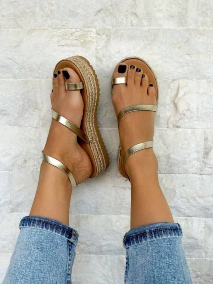 Christina Christi – wholesale Sandaler - Dam – Sandaler Kvinnor, Guld Läder Sandaler, Grekiska sandaler