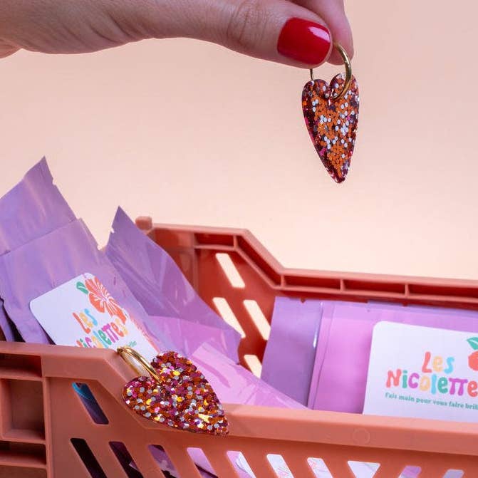 Heart Mix Copper Earrings for wholesale by Les Nicolettes