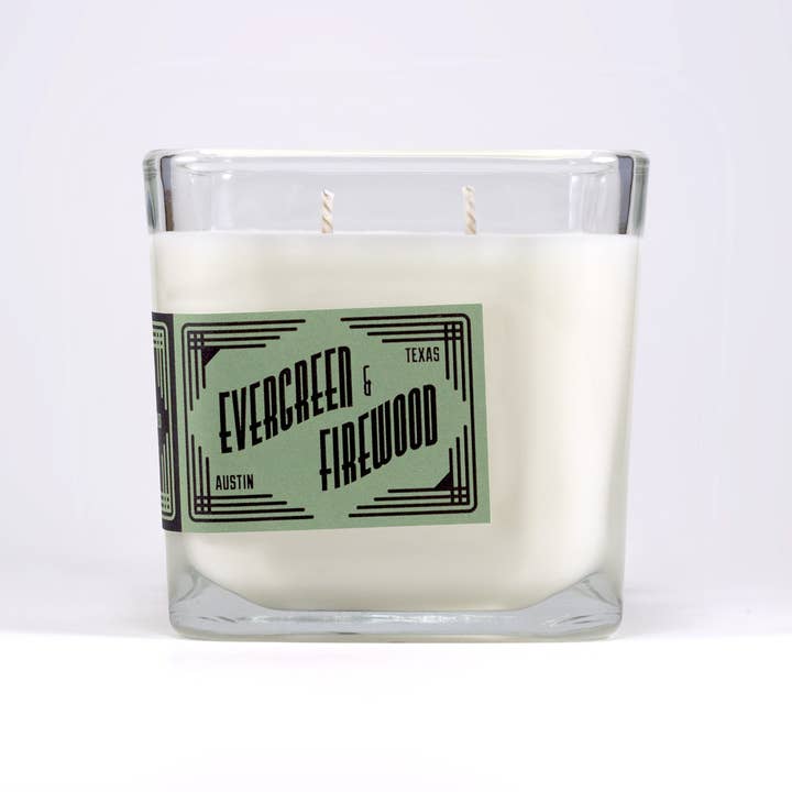 Luna Tigre Candles – Großhandel Kerze im Glas / gefüllte Kerze – Immergrüne und Brennholz-Doppeldocht-Soja-Kerze - 9 oz.