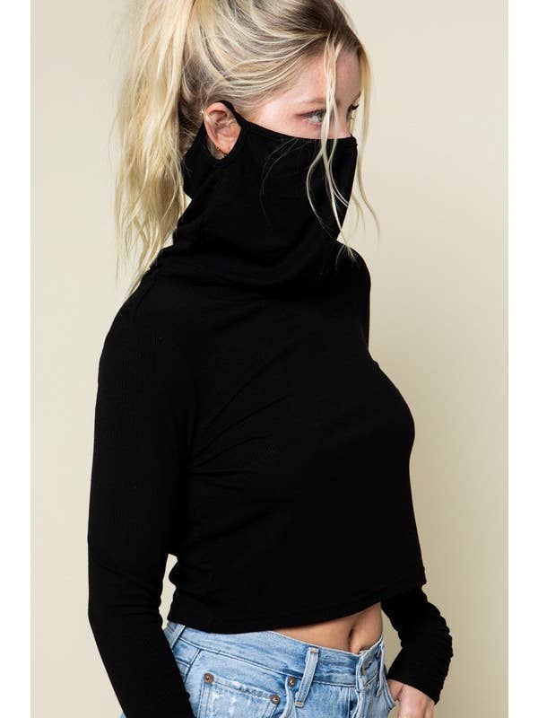 STYLE RACK - Wholesale Knit Top - Women's - Selena Face Mask Crop Top